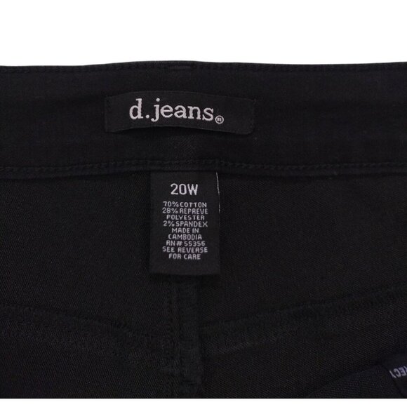 D.Jeans Women's Plus Size Stretch Cotton Blend Capri Pants Black 20W. - Picture 3 of 6